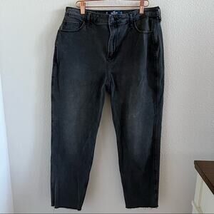 Hollister Ultra High-Rise Mom Jeans Black Washed Vintage Stretch W31 13R